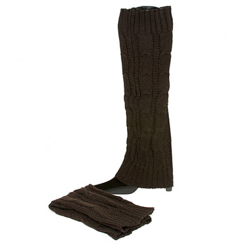 Socks/ Leg Warmers - Knitted Leg Warmers – Brown – SK-LG024BN
